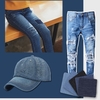 Denim de qualité supérieure Fer à repasser sur Jean Patches Nuances sans couture de bleu noir 25 pièces Kit de réparation de jeans en coton assortis