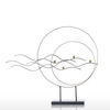 Deux cercles Sculpture en fer Sculpture abstraite Sculpture moderne Cercle de fer Décoration d
