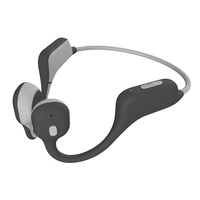 DG08 Casque à conduction osseuse sans fil Bluetooth anti-transpiration avec écouteurs Casque de sport de plein air Écouteur de charge USB avec microphone pour la conduite Cyclisme Running Gym