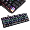 DGG V900 Clavier mécanique filaire 61 touches Clavier à lumière mixte ABS Injection bicolore Keycap N-key Rollover Blue Switch Noir