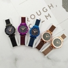 Diamant avec montre milanaise à aimants féminins montre à quartz aimantée rouge net vibrant la même montre en gros Or rose (coque en plastique)
