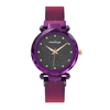 Diamant avec montre milanaise à aimants féminins montre à quartz aimantée rouge net vibrant la même montre en gros violet (coque en plastique)