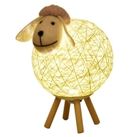 Dimming LEDs Night Light for Kids Cute Sheep Remote Controller Yarn-ball Design Hand-woven Lampshade Moon Lamp with Timer Function Nursery Lamp USB Baby Nightlight for Bedroom Home Indoor Decoration