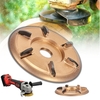 Disque de sculpture sur bois Power à 6 dents Outil de coupe Fraise à bois Plateau à thé Turbo Creuser pour 16mm Ouverture Angle Grinder Or Arc