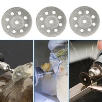 Disques de coupe diamantés 24 pièces de diamètre 22mm avec remplacement de mandrins 4 pièces 3mm pour outils rotatifs Dremel