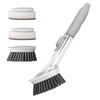 Distributeur de savon Brosse à vaisselle et éponge Brosses de nettoyage ménager (1 poignée + 2 têtes de brosse + 2 têtes d