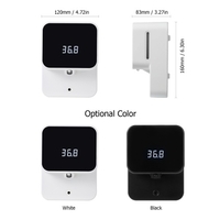 Distributeur de savon de mesure de la température automatique sans contact mural 2 en 1 avec alarme de fièvre à écran numérique LED 430 ml