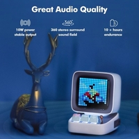 Divoom Ditoo Portable rétro haut-parleur Bluetooth Pixel Art bricolage boîte réveil avec 16x16 LED panneau d