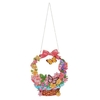 DIY Diamant Peinture Panier De Fleurs avec Longue Chaîne Foret Diamant Broderie Kit DIY Mur Porte Décoration Suspendue