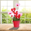 DIY manuel coton farce petit coeur aimant pot de fleurs décoration Saint Valentin cadeau de fête des mères imitation arrangement de fleurs