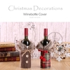 Délicat De Noël Décoration Winebottle Couverture Nouveau Style Festival Décoration Accessoires Bowknot Rouge Grille Lin Winebottle Cover