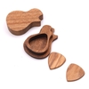 Délicat en bois Guitare Pick Set Plectrum Storage Holder Case Case avec 2pcs Guitare Picks Bois