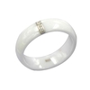 Dôme en céramique Nano poli bague avec argent Sterling S925 & CZ diamant incorporé blanc or plaqué taille 6 7 8 largeur 6mm