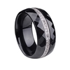 Dôme en céramique Nano poli bague avec argent Sterling S925 & CZ diamant incorporé blanc or plaqué taille 6 7 8 largeur 8mm
