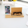 Docooler Bureau Multifonctionnel Support de Recharge de Téléphone en Bambou Porte-stylo Boîte à Lunettes pour iPhone 7 Plus Samsung S8 +