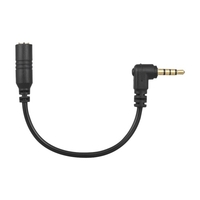 Docooler EY-S04 3, 5 mm 3 pôles TRS femelle vers 4 pôles TRRS mâle 90 degrés câble adaptateur de microphone coudé à droite