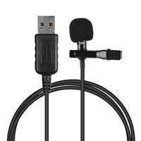 Docooler Mini Lapel Lavalier Clip-on Microphone à Condensateur Micro avec Prise USB pour Ordinateur PC Ordinateur Portable