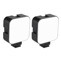 docooler Mini LED Video Light Photographie Fill-in Lamp 6500K Dimmable 5W avec Cold Shoe Mount Adapter Compatible avec Canon Nikon Sony DSLR Camera,  Pack of 2pcs