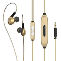 dodocool EL Glowing Blue Light Ecouteurs intra-auriculaires stéréo sport 3, 5 mm Fiche audio avec micro Annulation de bruit Sweatproof Gold