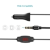 dodocool Kit véhicule sans fil FM émetteur Radio avec fonction mains libres et chargeur de voiture USB pour appareils Audio portables de Smartphones avec 3, 5 mm Audio Plug Black