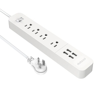 Dodocool Smart 1100W 4-outlet Surge Protector 1440 Joules Power Strip avec 20W 4 ports USB Charger 4.92ft Cord Extension Lead On / Off Switch Indicateur LED pour Smartphones Comprimés et plus US Plug AC125V Blanc