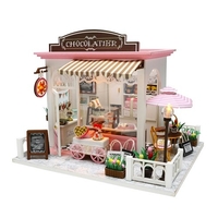 Dollhouse Miniature DIY Mini House Kit avec lumières LED et meubles pour coffret cadeau