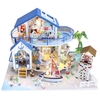 Dollhouse Miniature DIY Mini House Kit avec lumières LED et meubles pour coffret cadeau