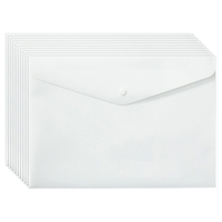 Dossier extensible 1 poche Enveloppe en plastique Organisateur de fichiers avec fermeture à bouton Fente pour carte Portable Format A4 Stockage de documents de bureau Étanche pour coupon Facture Reçu Cartes Billets Étude d