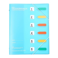 Dossier extensible 12 pochettes en plastique organisateur de fichiers avec fermeture à cordes Portable format A4 Stockage de documents de bureau Étanche pour coupon Facture Reçu Cartes Billets Étudiant d
