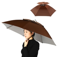 Double couche parapluie chapeau femmes hommes pliant soleil casquette de pluie avec bandeau réglable pour pêche Camping randonnée