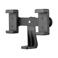 Double support de téléphone adaptateur de montage de trépied prise de vue verticale horizontale pour téléphone Selfie vidéo diffusion en direct chat