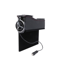 Double USB Port Multifonction En Cuir Catcher Boîte Siège De Voiture Tasse Bobine De Stockage De Poche Organisateur