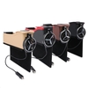 Double USB Port Multifonction En Cuir Catcher Boîte Siège De Voiture Tasse Bobine De Stockage De Poche Organisateur