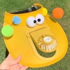 Drôle et drôle une pièce ventilateur chapeau de soleil parasol chapeau de soleil ligne extérieure mignon grand bord vide haut chapeau femme