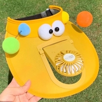 Drôle et drôle une pièce ventilateur chapeau de soleil parasol chapeau de soleil ligne extérieure mignon grand bord vide haut chapeau femme