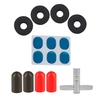 Drum Set Accessories Kit avec 4pcs Stand Cymbale Feutre Washeres + 4pcs Drumstick Rubber Tips + 6pcs Drum Damper Gel Pads