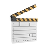 Dry Erase Acrylique Réalisateur Film Clapet Film TV Cut Action Scène Clapper Conseil Ardoise avec Bâton Jaune / Noir,  Blanc