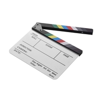 Dry Erase Acrylique Réalisateur Film Clapet Film TV Cut Action Scène Clapper Conseil Ardoise avec Marqueur Pen,  Couleur Stick,  Blanc