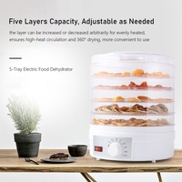 Déshydrateur électrique à 5 plateaux Machine à fruits secs transparent Séchoir à fruits et légumes Déshydratation domestique et séchage des fruits Déshydrateur de légumes aux herbes et au bœuf
