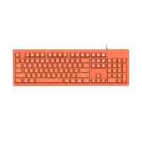 DSK100 Clavier filaire 104 touches Clavier de jeu de bureau Clavier ergonomique avec sensation de main mécanique Rétroéclairage blanc Rose