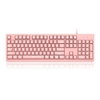 DSK100 Clavier filaire 104 touches Clavier de jeu de bureau Clavier ergonomique avec sensation de main mécanique Rétroéclairage blanc Rose