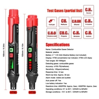 Détecteur de fuite de gaz combustibles portatif testeur de fuite de gaz naturels compteur PPM Portable stylo analyseur de gaz combustibles
