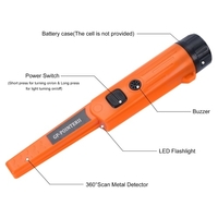 Détecteur de métaux portable avec pointeur S-ecurity Instrument Tool Buzzer + Mode V-ibration alarmant avec LED Light IP66 Résistance à l