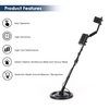 Détecteur de métaux souterrain professionnel SMART SENSOR Détecteur de pépites au sol de haute sensibilité et de poids léger Chasseur de trésors à sensibilité réglable 100-240V