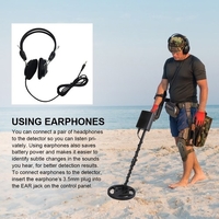 Détecteur de métaux Tige réglable de haute précision Bobine étanche de 8 pouces Tous les modes en métal et disque avec pelle à sable et support pour outils de creusement Accessoires pour pièces de monnaie souterraines Reliques Bijoux Beach Treasur