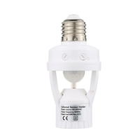 Détection de 360 ​​degrés PIR Capteur de mouvement infrarouge E27 LED Light Lamp Support de base Bulb Socket Day & Night 2 Modes