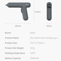DUKA Machine à colle thermofusible électrique portable sans fil Applicateur de colle thermofusible rechargeable par USB Outil d