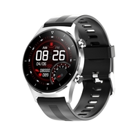E13 Montre à écran tactile complet de 1, 28 pouces Montre intelligente avec bracelet en silicone