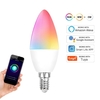 E14 Ampoule Intelligente LED Ampoule Bougie Intelligente 5W RGB + WW + CW Support Tuya Alexa Google Home Télécommande Vocale LED Gradation Lampe