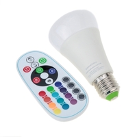 E27 10W 110-240V AC RGBW coloré ampoule LED lumière scène lampe télécommande couleur & luminosité réglable intérieur décoration éclairage CE RoHs